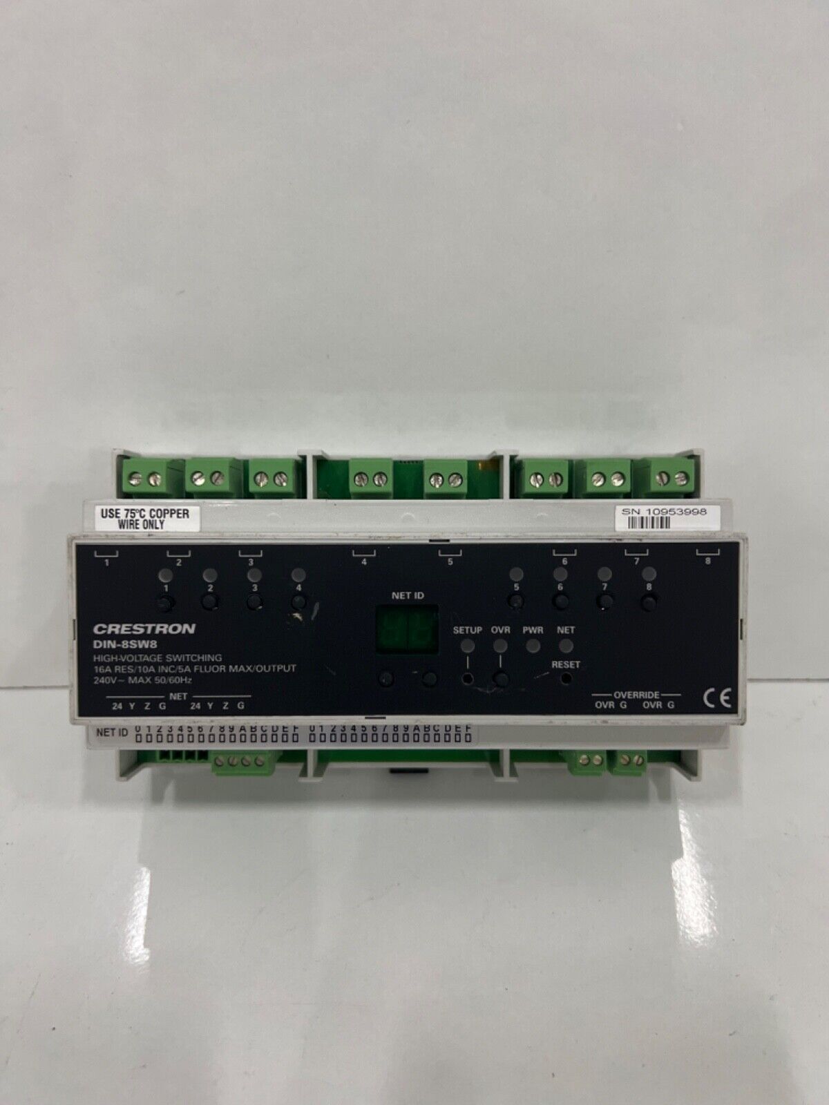 Crestron DIN-8SW8 DIN Rail High-Voltage Switch – Heart of Automation